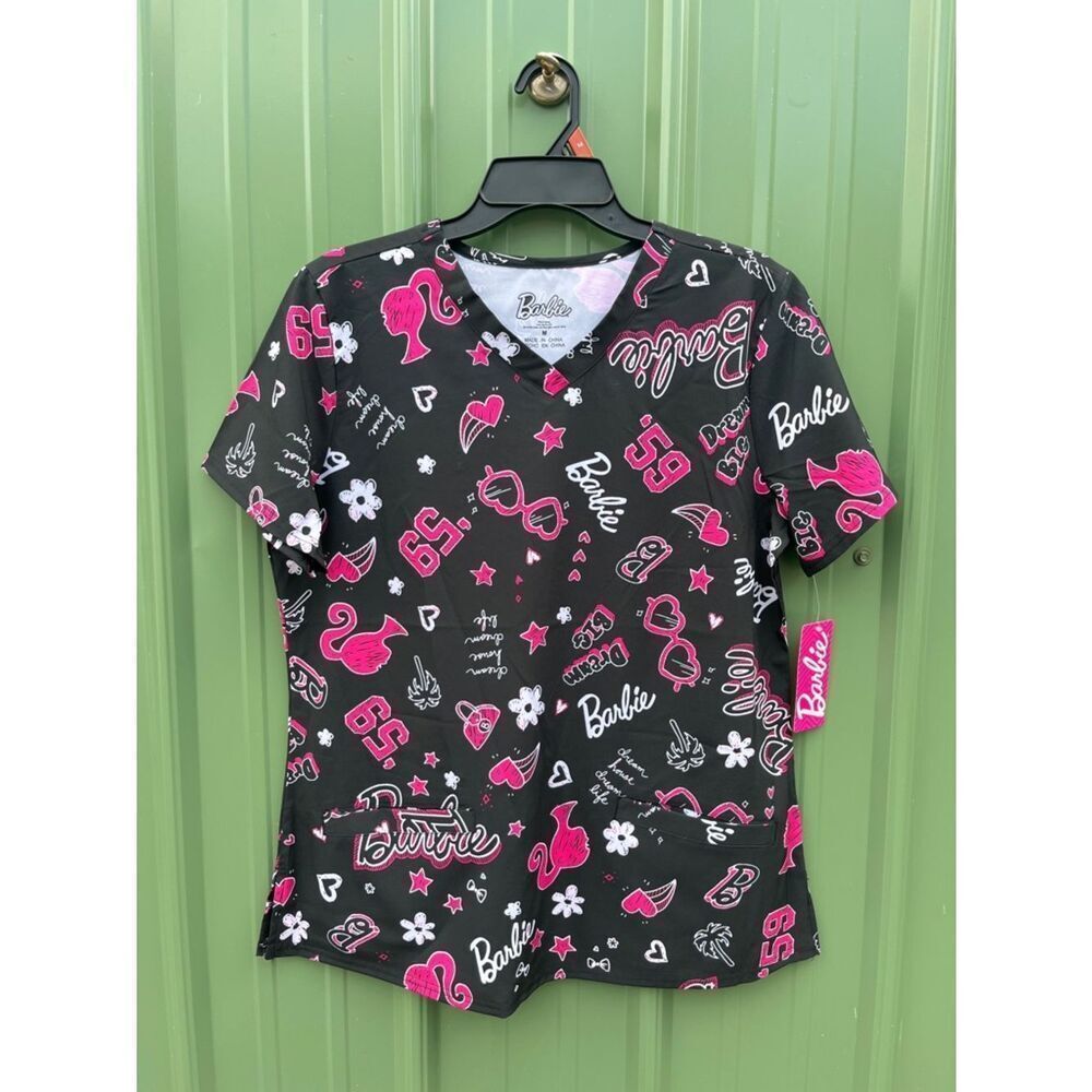 Barbie Lightweight Stretch Scrub Top Size M